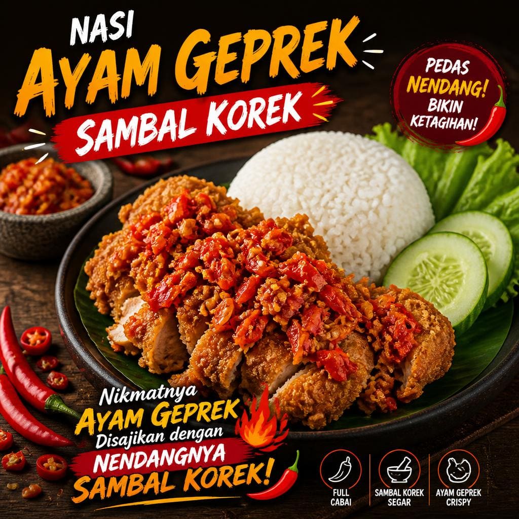 Nasi Ayam Geprek Sambal Korek D’ Cost Seafood